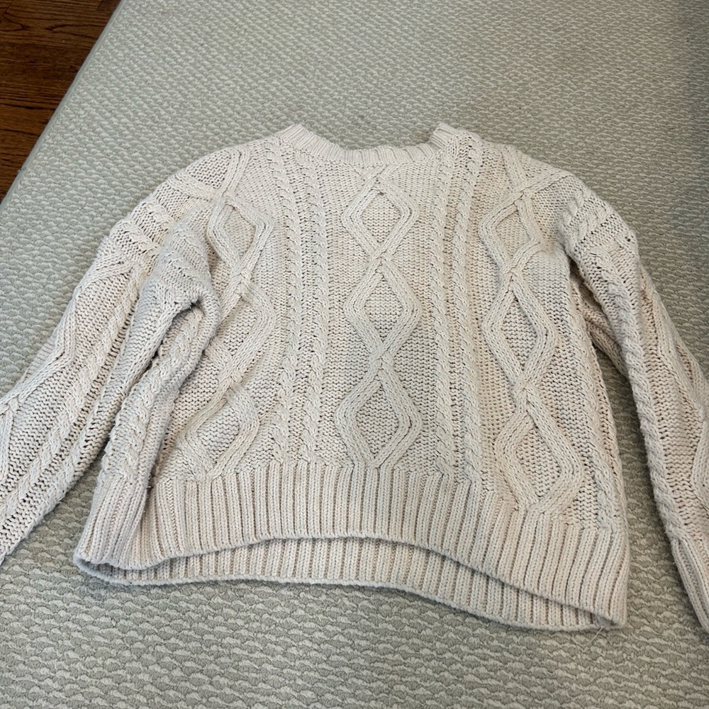 Cream woven sweater